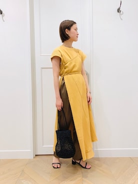 「BASERANGE（ベースレンジ）のアイテム（ワンピース/ドレス）」を使った、オオノさん（レディース・162cm）の夏コーディネート