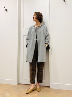 「URBAN RESEARCH（アーバンリサーチ）のアイテム（ポンチョ）」を使った、オオノさん（レディース・162cm）の冬コーディネート