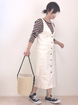 「amaca（アマカ）のアイテム」を使った、haさん（レディース・152cm）の春コーディネート