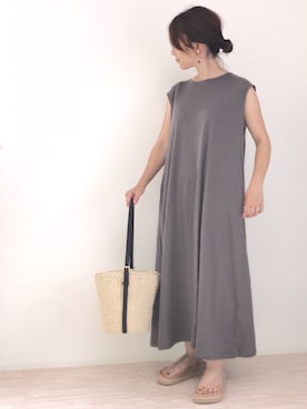 「amaca（アマカ）のアイテム」を使った、haさん（レディース・152cm）の夏コーディネート