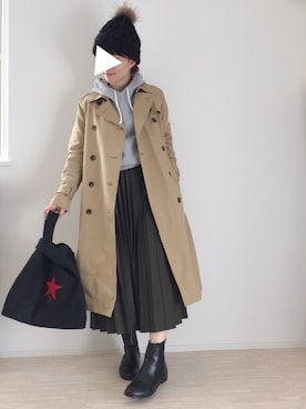 「2018マイベストコーデ」｜「アイテム（トレンチコート）」を使った、haさん（レディース・152cm）の冬コーディネート