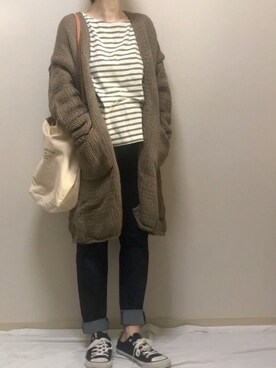 「アイテム（マタニティウェア/グッズ）」を使った、haさん（レディース・152cm）の秋コーディネート