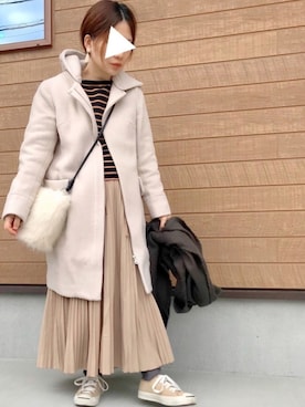「URBAN RESEARCH ROSSO WOMEN（アーバンリサーチ　ロッソ）の無地ストール（ストール/ショール）」を使った、haさん（レディース・152cm）の冬コーディネート