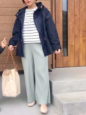 「CORNERS（コーナーズ）のアイテム（マウンテンパーカー）」を使った、haさん（レディース・152cm）の春コーディネート