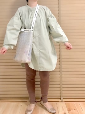 「niko and...（ニコアンド）のアイテム（チュニック）」を使った、haさん（レディース・152cm）の春コーディネート