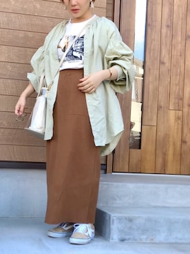 「niko and...（ニコアンド）のアイテム（チュニック）」を使った、haさん（レディース・152cm）の春コーディネート