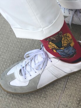 「UNIQLO（ユニクロ）のアイテム（スラックス、ホワイト系）」を使った、ペイズリーマニアさん（メンズ・171cm）の秋コーディネート