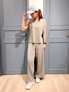 「TAIPEI」｜「アイテム（オールインワン・サロペット）」を使った、Han Liangさん（レディース・163cm）の秋コーディネート