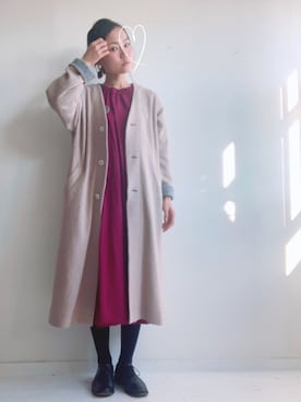 「poudoudou（プードゥドゥ）のアイテム」を使った、saccoさん（レディース・163cm）の冬コーディネート
