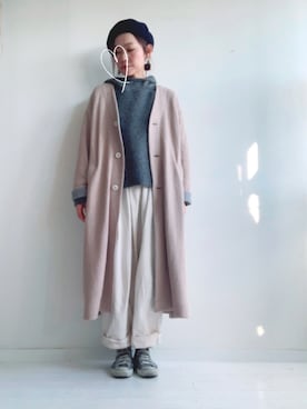 「poudoudou（プードゥドゥ）のアイテム」を使った、saccoさん（レディース・163cm）の冬コーディネート