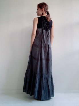 「大人ガーリー」｜「アイテム（ビーチサンダル）」を使った、saccoさん（レディース・163cm）の夏コーディネート