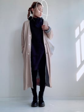 「poudoudou（プードゥドゥ）のアイテム」を使った、saccoさん（レディース・163cm）の秋コーディネート