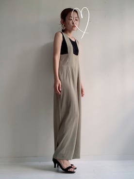 「CLANE（クラネ）のアイテム（オールインワン・サロペット）」を使った、saccoさん（レディース・163cm）の夏コーディネート