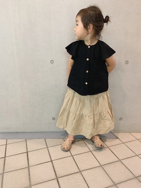 「アイテム（スカート）」を使った、chibiusa◌⑅⃝さん（キッズ・74cm）の夏コーディネート