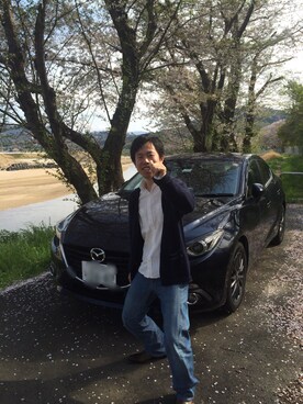 「UNIVERSAL LANGUAGE（ユニバーサルランゲージ）のアイテム（トップス）」を使った、hideさん（メンズ・163cm）の春コーディネート