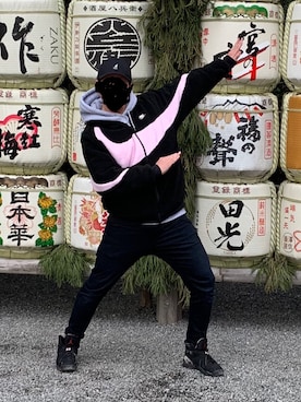 「Jordan」｜「アイテム（その他アウター）」を使った、kinoさん（メンズ・180cm）の冬コーディネート