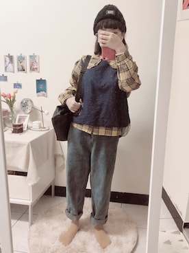 「school」｜Hsu mei  🇹🇼さん（レディース・153cm）の冬コーディネート