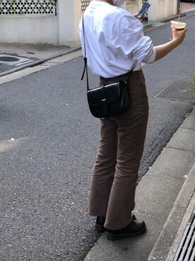 「Dr. Martens（ドクターマーチン）のDr.Martens / ドクターマーチン 1461 3EYE GIBSON SHOE 3ホール ギブソン シューズ ブーツ（ブーツ）」を使った、でんさん（レディース・161cm）の春コーディネート