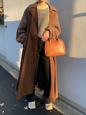 「アイテム（トレンチコート）」を使った、kaoriさん（レディース・160cm・20代）の冬コーディネート