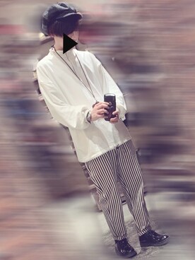 「Ruben（ルーベン）のアイテム（キャスケット）」を使った、nkさん（メンズ・170cm）の春コーディネート