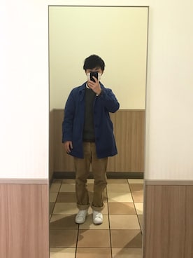「ロールアップ」｜「アイテム（ノーカラージャケット）」を使った、みさきさん（メンズ・164cm）の冬コーディネート