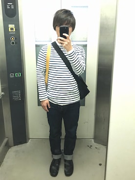 「OMNIGOD（オムニゴッド）のアイテム（パンツ）」を使った、みさきさん（メンズ・164cm）の秋コーディネート