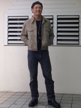 「BRIXTON（ブリクストン）のアイテム（キャスケット）」を使った、ORTHさん（メンズ・170cm）の秋コーディネート
