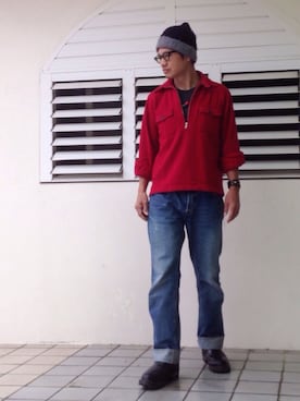 「chimala（チマラ）のアイテム」を使った、ORTHさん（メンズ・170cm）の秋コーディネート