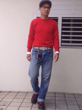 「BRIXTON（ブリクストン）のアイテム（キャスケット）」を使った、ORTHさん（メンズ・170cm）の春コーディネート