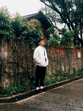 「plain-me（プレインミー）のアイテム（バックパック/リュック）」を使った、吳尚鴻さん（メンズ・173cm）の夏コーディネート