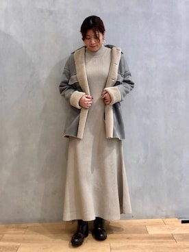 「レースアップシューズ」｜「アイテム（その他アウター）」を使った、kanamiさん（レディース・155cm）の冬コーディネート