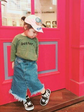 「skirt」｜Li&Lawさん（キッズ・90cm）の春コーディネート
