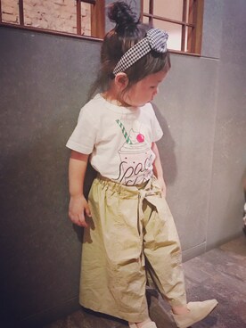 「OLIVE des OLIVE（オリーブデオリーブ）のアイテム」を使った、Li&Lawさん（キッズ・90cm）の春コーディネート