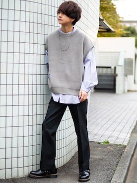「アイテム（ピアス（片耳用））」を使った、げんじ 2さん（メンズ・175cm・20代）の秋コーディネート