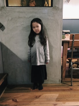 「アイテム（スカート）」を使った、ninicoさん（キッズ・100cm）の冬コーディネート