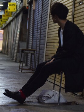 「SEVENDAYS=SUNDAY（セブンデイズサンデイ）のアイテム（トレンチコート）」を使った、翔吾さん（メンズ・175cm）の冬コーディネート