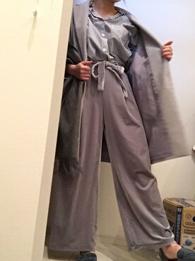 「SPINNS（スピンズ）のアイテム（トレンチコート）」を使った、samさん（レディース・155cm）の冬コーディネート