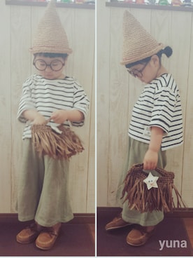 「ヒラキ（ヒラキ）のアイテム（トップス）」を使った、yuna_rinaさん（キッズ・100cm）の春コーディネート