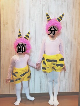 「節分」｜「アイテム（パンツ）」を使った、yuna_rinaさん（キッズ・120cm）の冬コーディネート