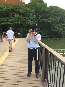 「写真撮影」｜りくさん（メンズ・176cm）の夏コーディネート