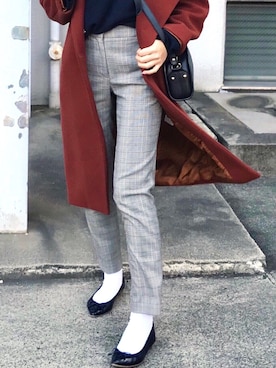 「ハーフムーンバック」｜「アイテム（その他アウター）」を使った、KUMIさん（レディース・160cm）の冬コーディネート