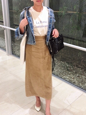 「RES DENIM（レスデニム）のアイテム」を使った、KUMIさん（レディース・160cm）の春コーディネート