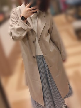 「SM2（エスエムツー）のアイテム（トレンチコート）」を使った、Kさん（レディース・157cm）の春コーディネート
