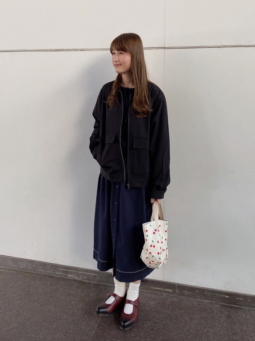 「cop、pou dou dou、LOWRYS FARM、Dr.Martens」｜「COPのアイテム（ジャケット/アウター、ブラック系）」を使った、HSさん（レディース・161cm）の冬コーディネートの1枚目の写真