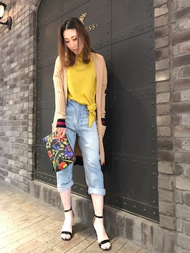 「マスタードイエロー」｜aguriさん（レディース・160cm）の春コーディネート