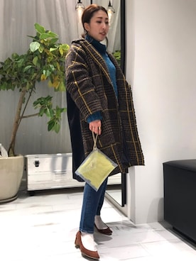 「アイテム（チェスターコート）」を使った、aguriさん（レディース・160cm）の秋コーディネート