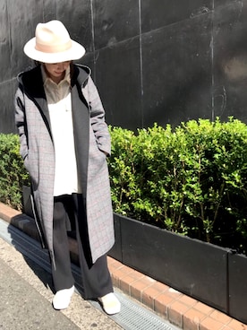 「リバーシブル」｜「アイテム（チェスターコート）」を使った、aguriさん（レディース・160cm）の秋コーディネート
