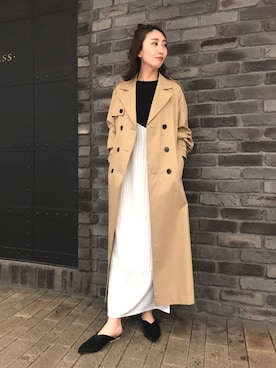 「アイテム（トレンチコート）」を使った、aguriさん（レディース・160cm）の冬コーディネート