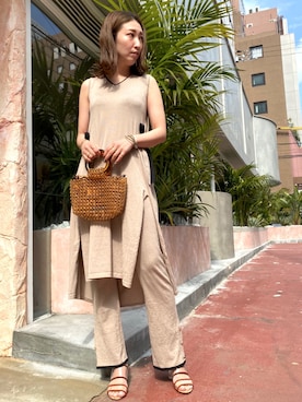 「ニットアップ」｜aguriさん（レディース・160cm）の春コーディネート