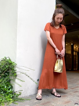 「テラコッタ」｜aguriさん（レディース・160cm）の夏コーディネート